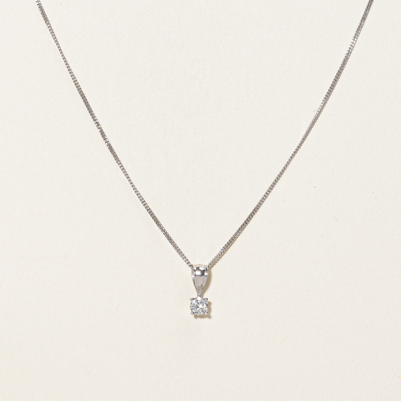 Solitaire Diamond Pendant Necklace | 0.15ct | 18"
