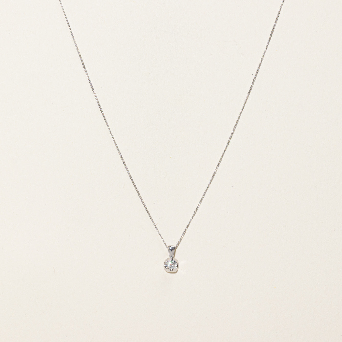 Solitaire Diamond Pendant Necklace | 0.17ct | 18"
