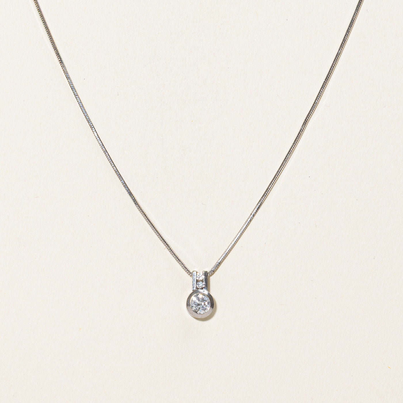 Bezel Set Diamond Pendant Necklace | 0.25ctw | 18"
