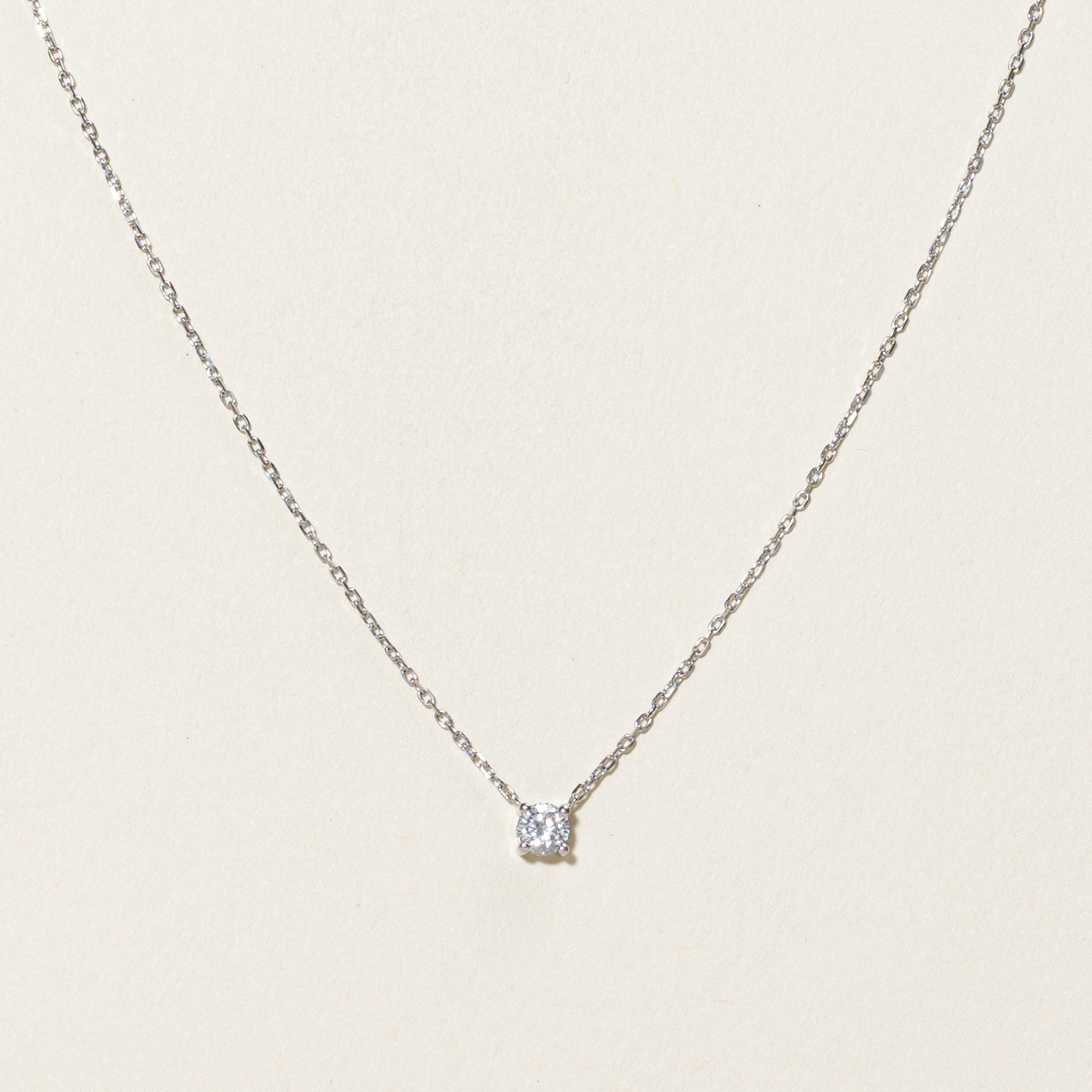 Solitaire Diamond Necklace | 0.17ct | 17"