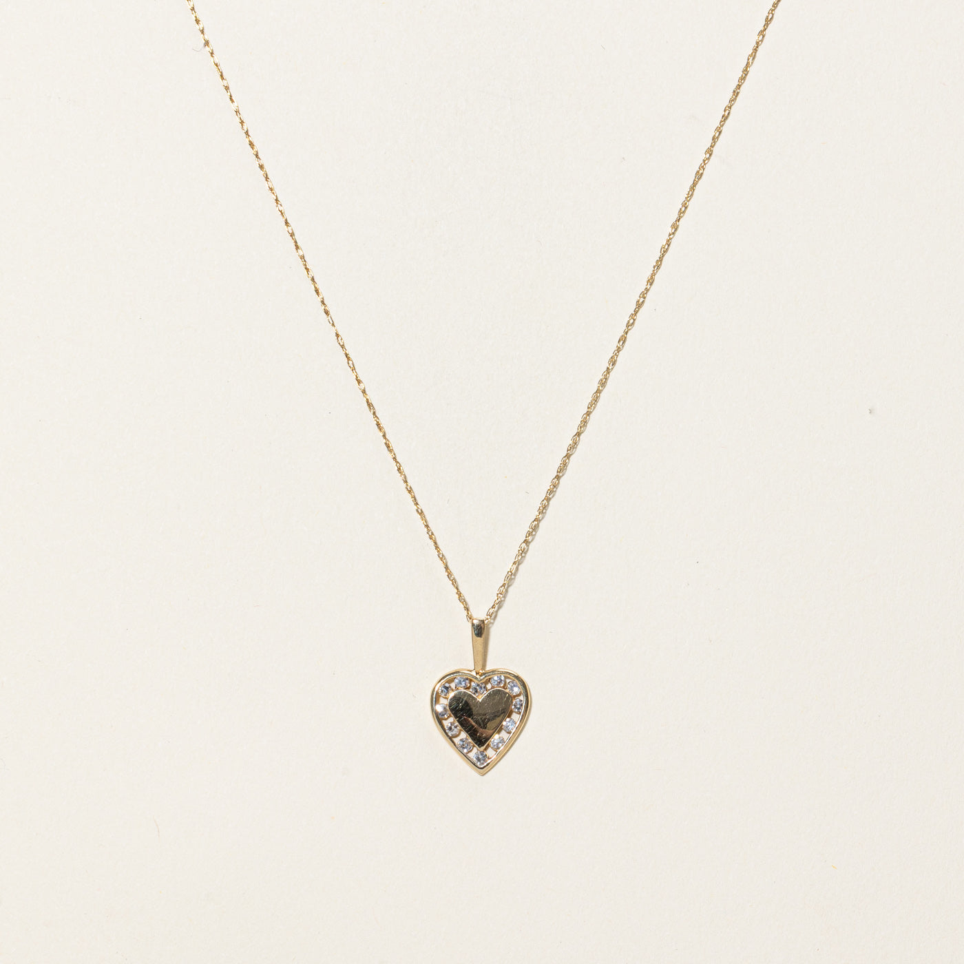 Collier pendentif cœur en diamant | 0,25 ct | 51 cm