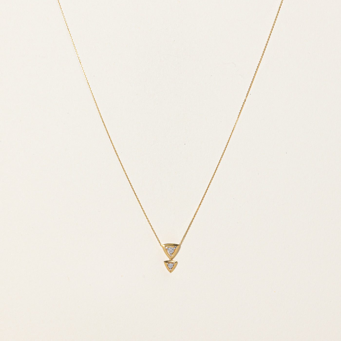 Diamond Geometric Pendant Necklace | 0.03ctw | 18"