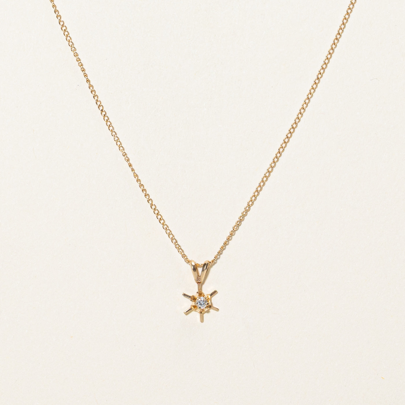 Collier pendentif solitaire en diamant | 0,05 ct | 45,7 cm