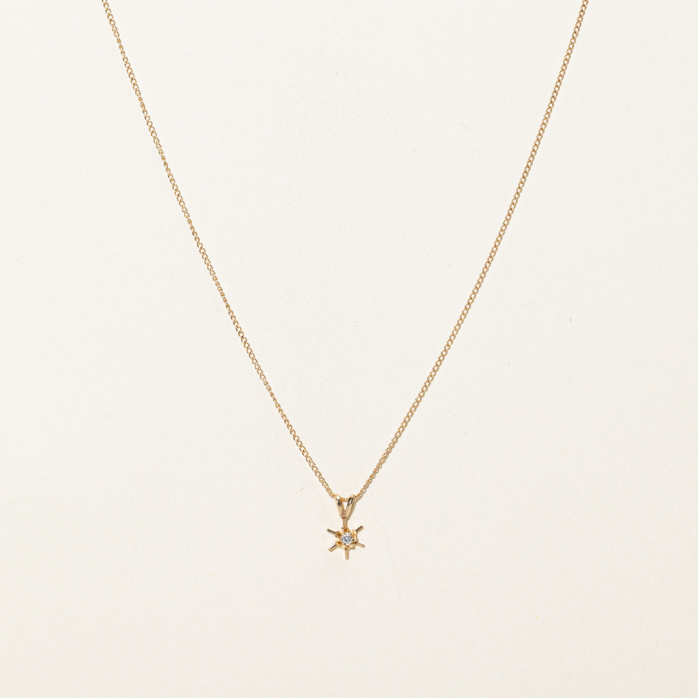 Collier pendentif solitaire en diamant | 0,05 ct | 45,7 cm
