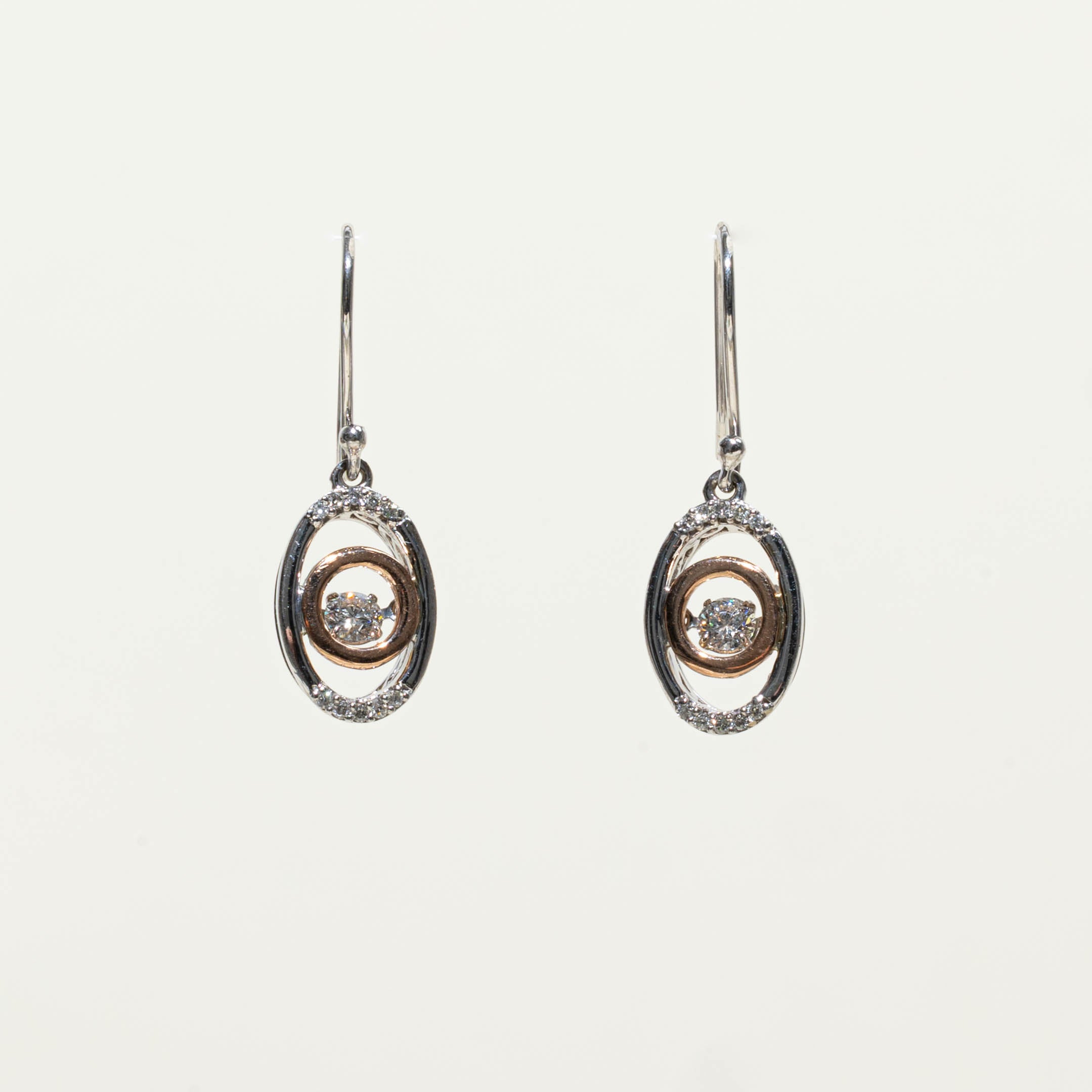 Canadian Diamond Two Tone Eye Earrings | 0.33ctw