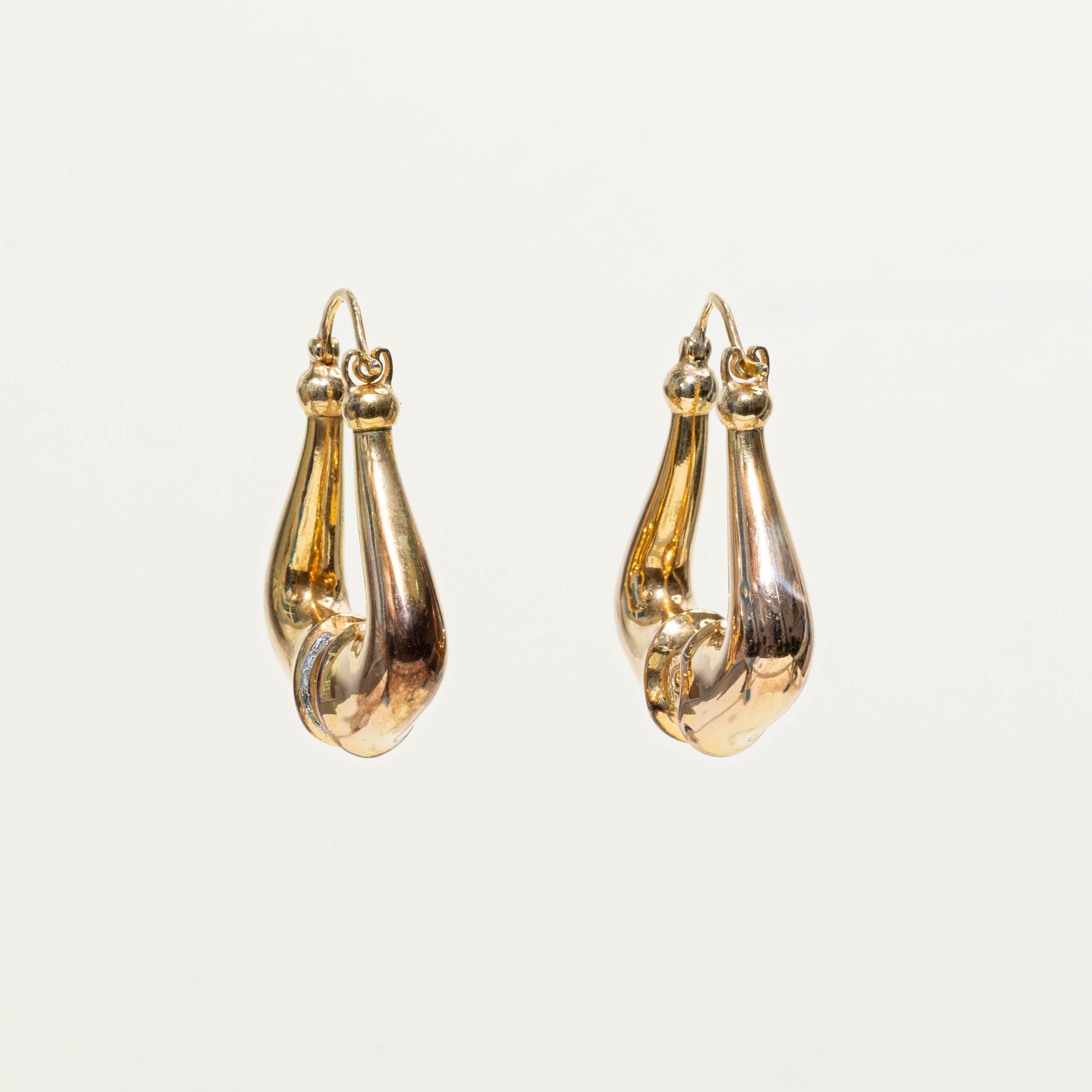 10k Diamond Accent Harp Shaped Earrings | 0.08ctw