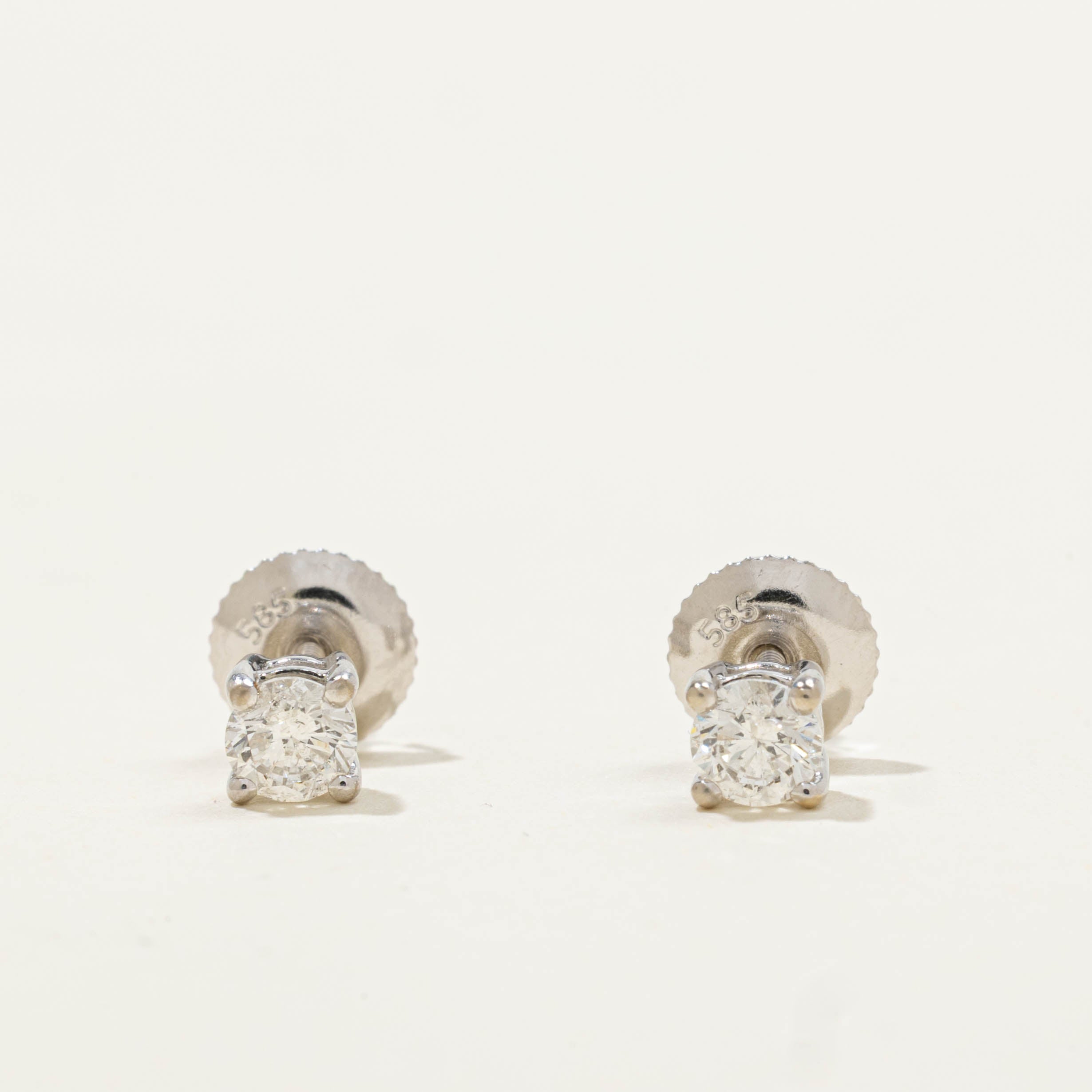 14k White Gold Diamond Studs | 0.23ct