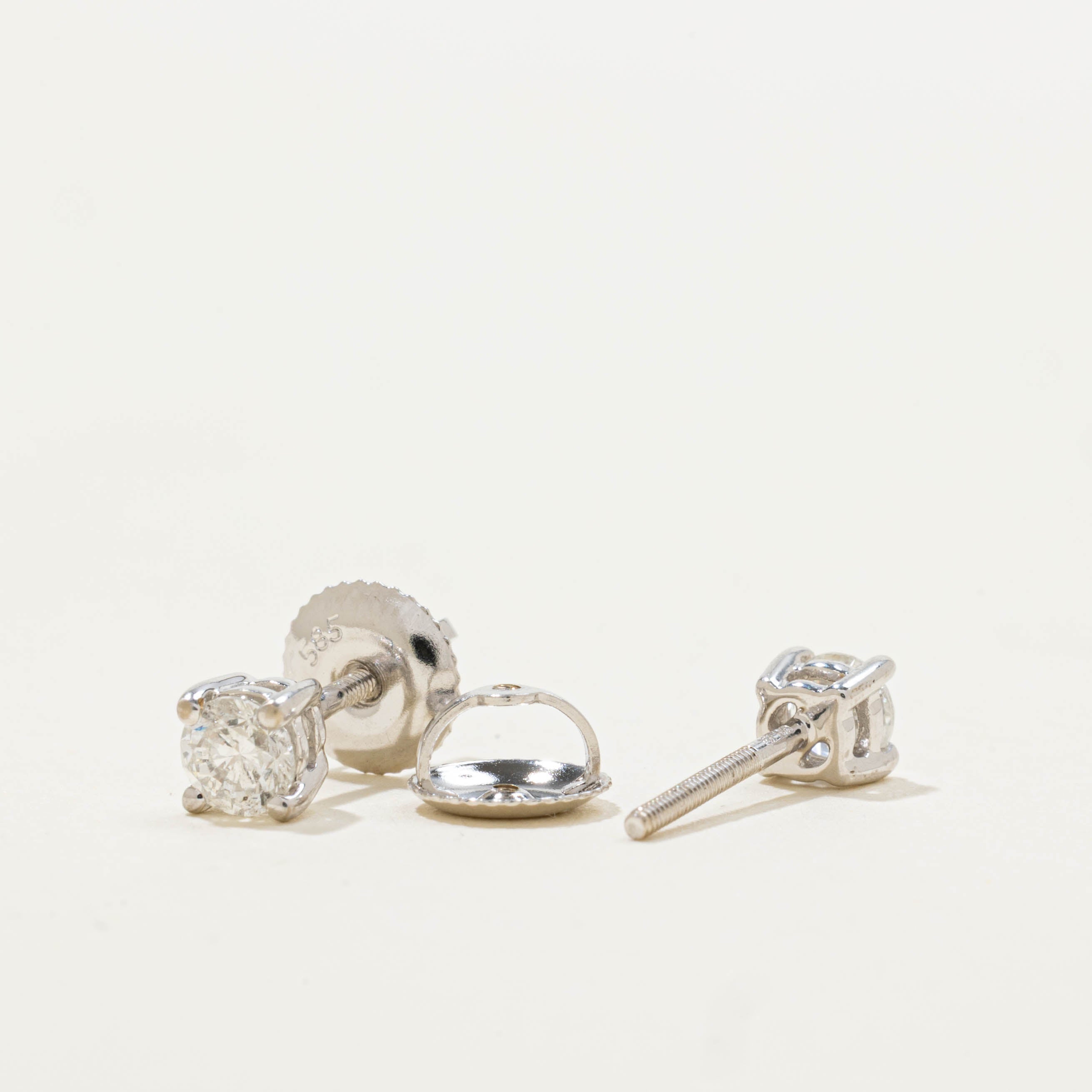 14k White Gold Diamond Studs | 0.23ct