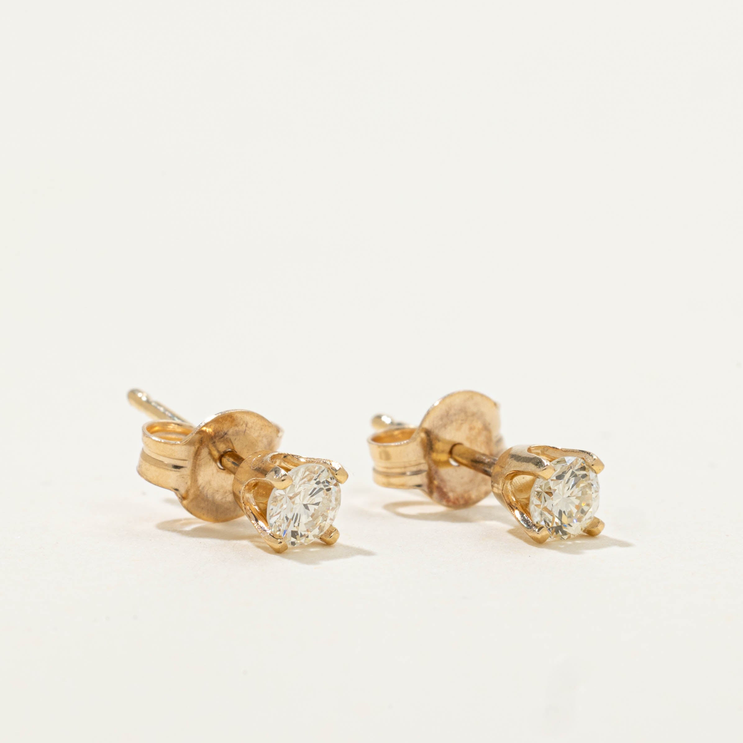 14k Diamond Plain Studs | 0.22ctw