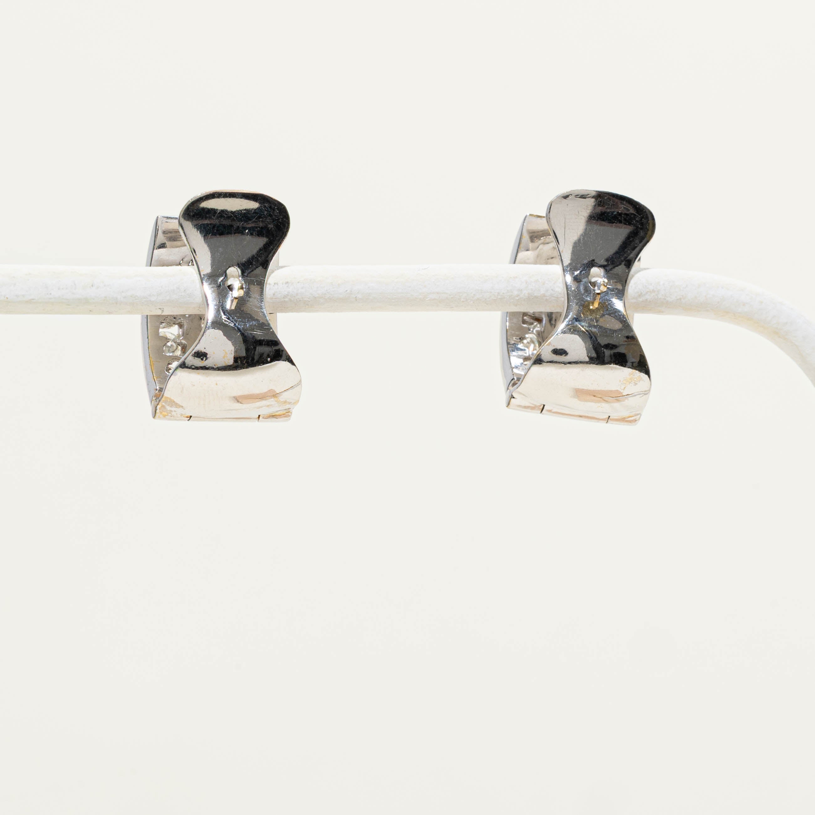 14k Multi Row Channel Set Diamond Huggie Earrings | 2.64ctw