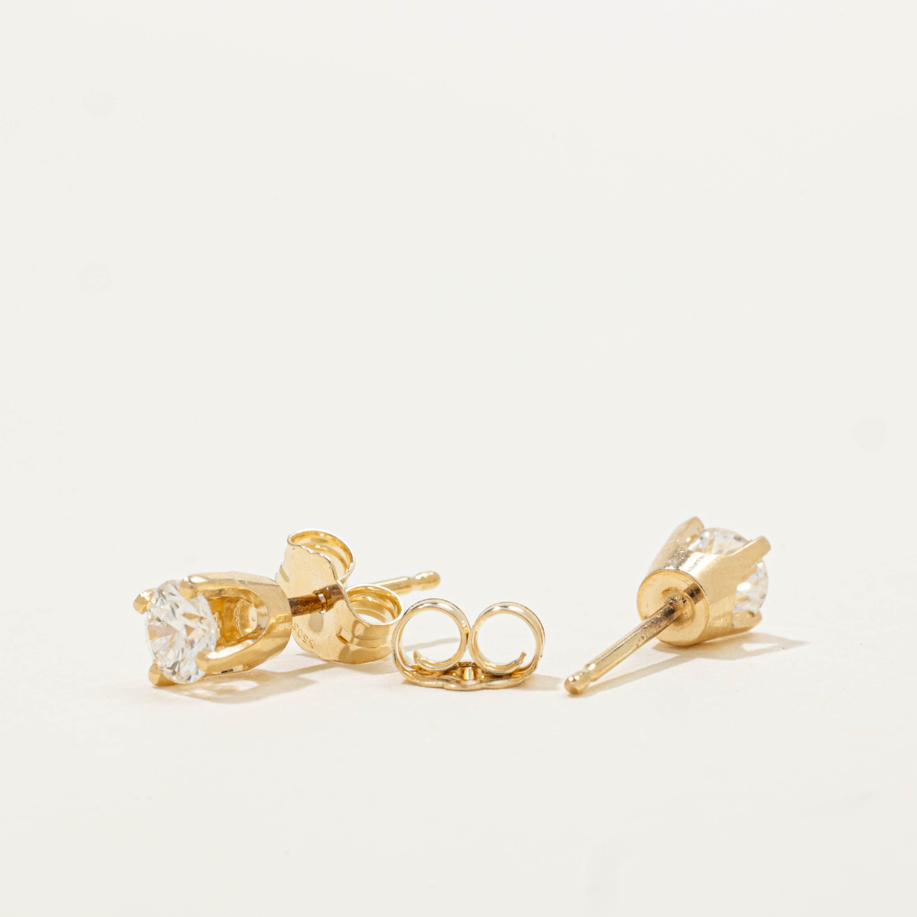 14k Basket Set Diamond Studs | 0.44ctw