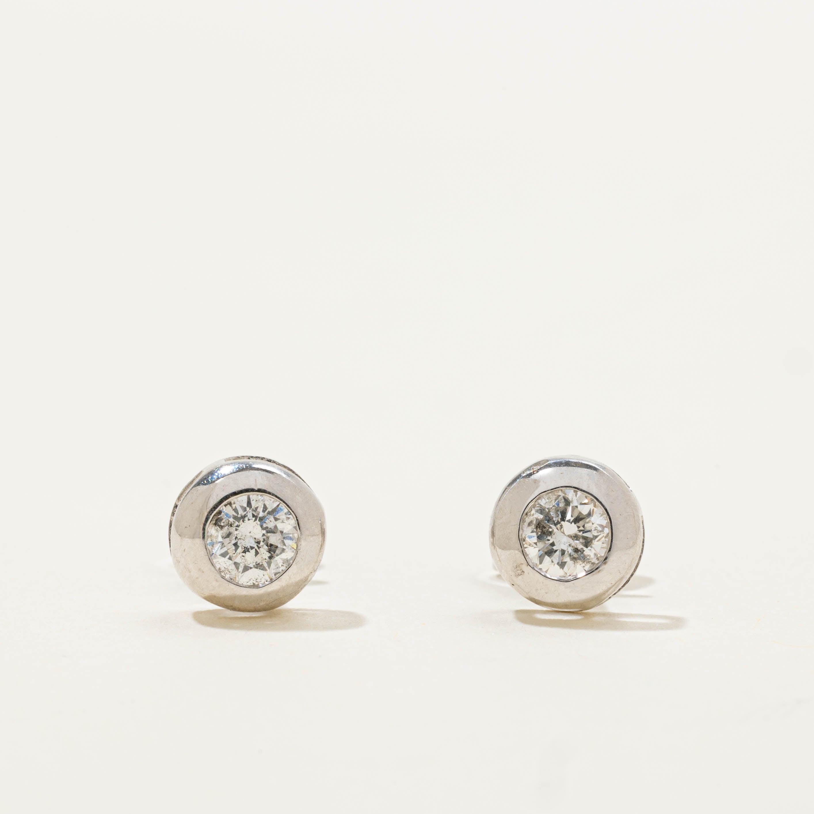 18k Bezel Set Diamond Studs | 0.50ctw