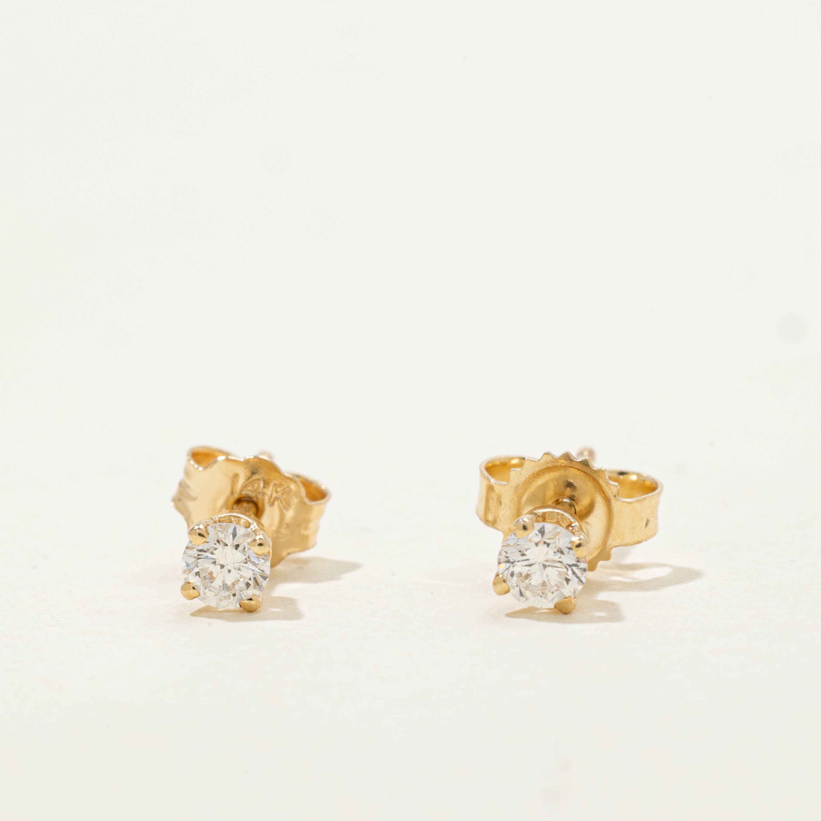 14k Solitaire Diamond Studs | 0.40ctw
