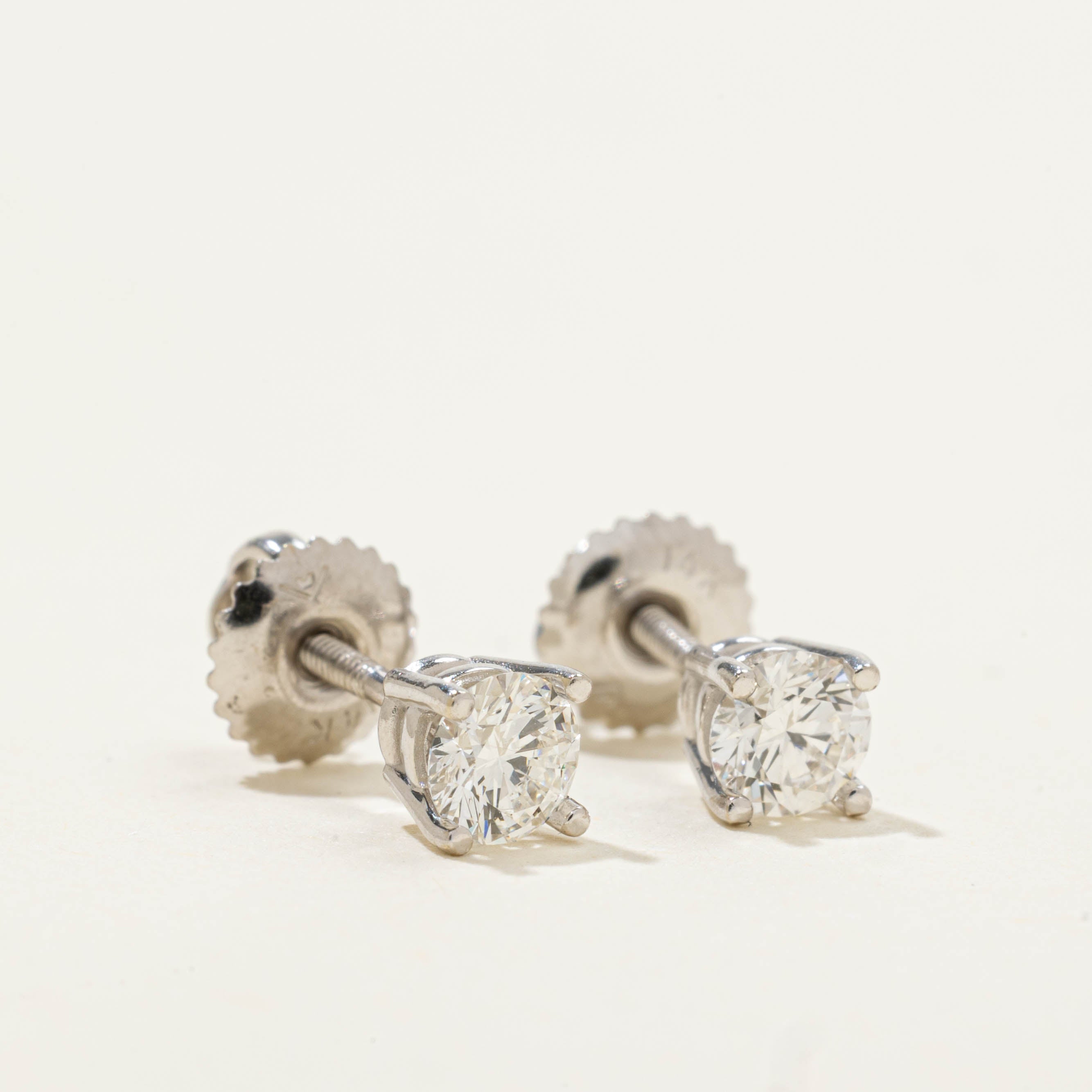14k Solitaire Diamond Studs | 0.48ctw