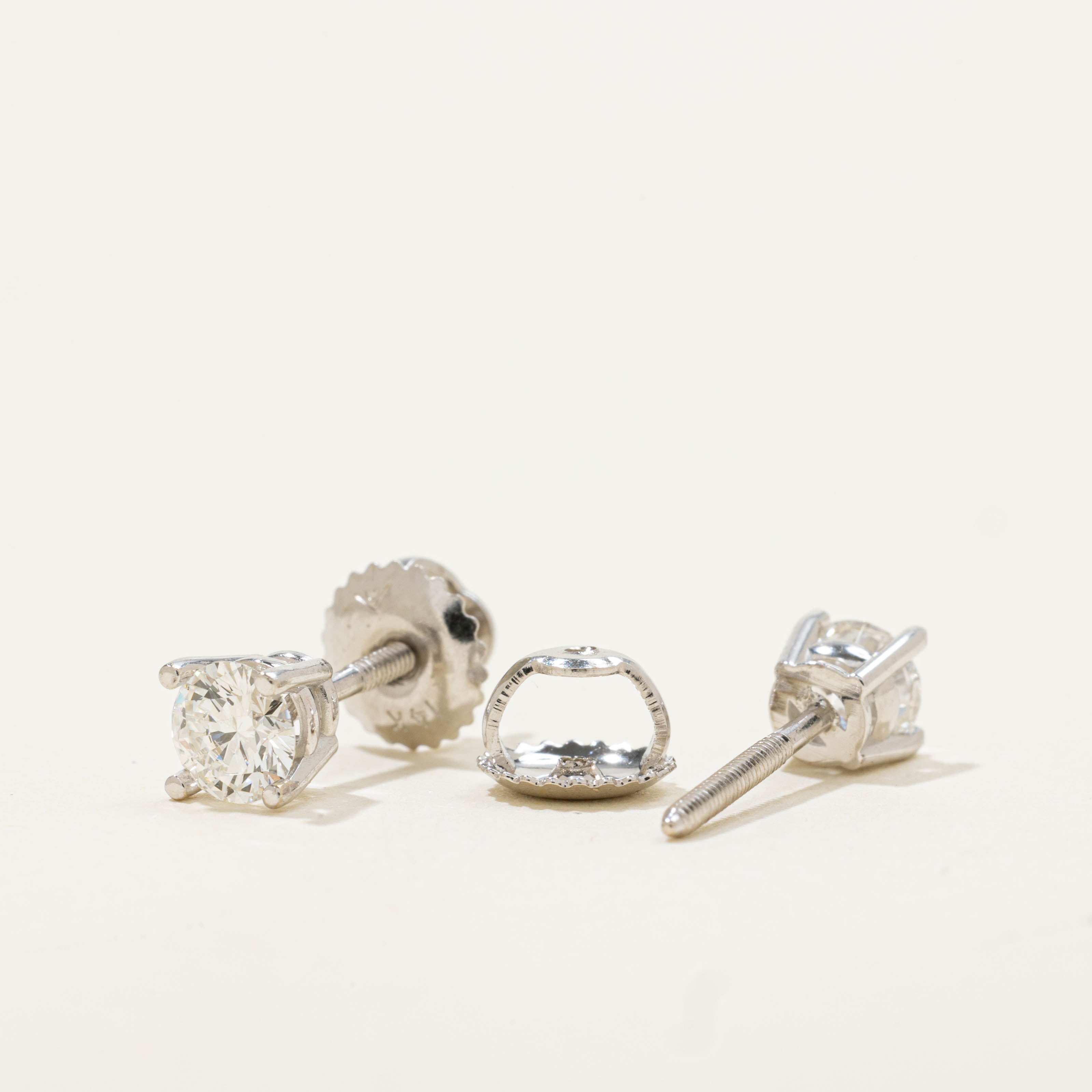 14k Solitaire Diamond Studs | 0.48ctw