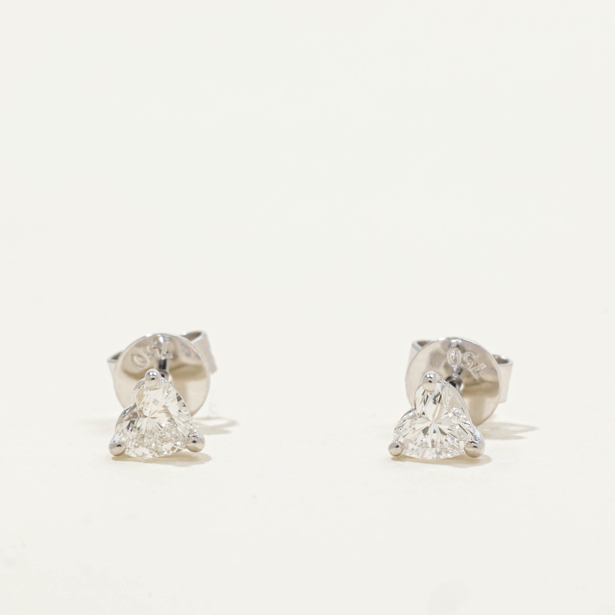 18k Heart Cut Diamond Studs | 0.52ctw