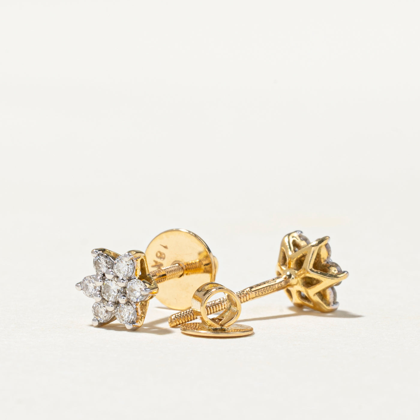 Diamond Petal Stud Earrings | 0.30ctw