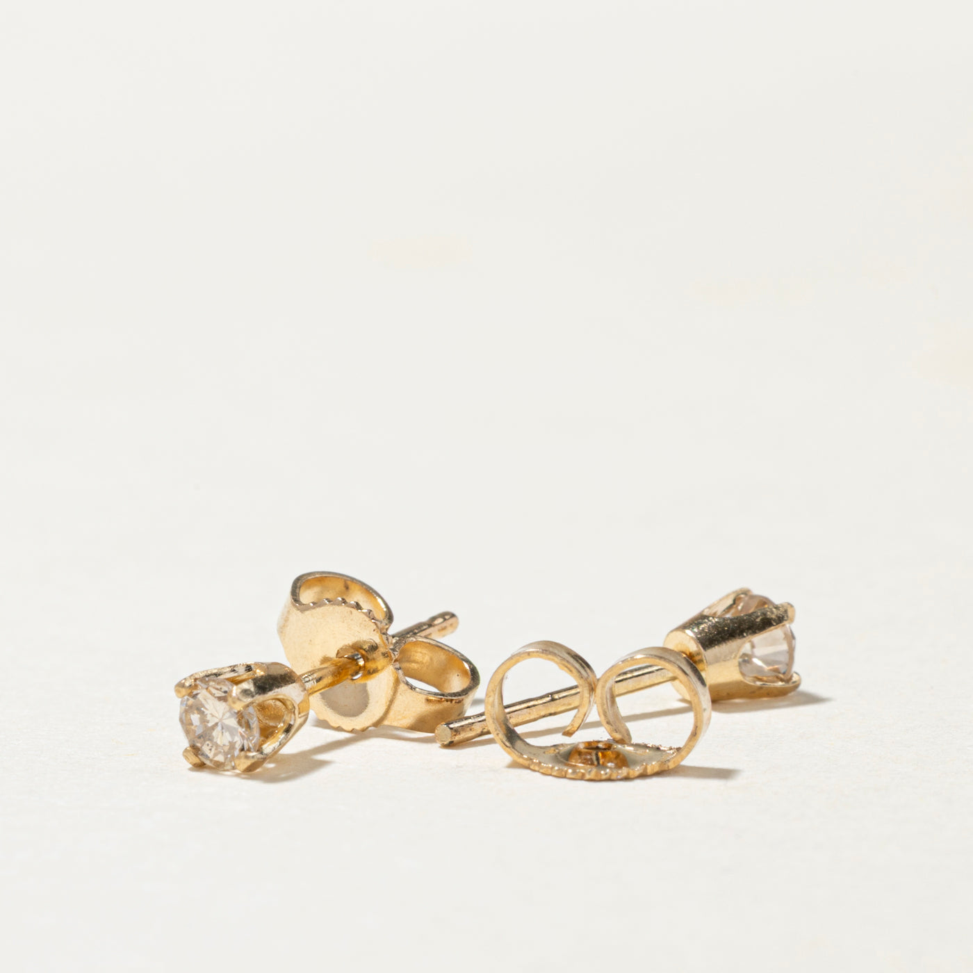 Solitaire Diamond Petite Stud Earrings | 0.21ctw