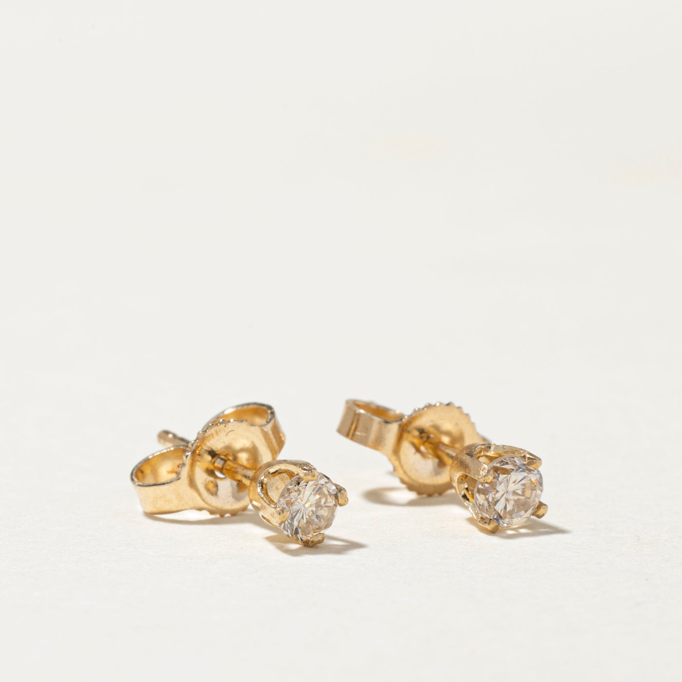 Solitaire Diamond Petite Stud Earrings | 0.21ctw
