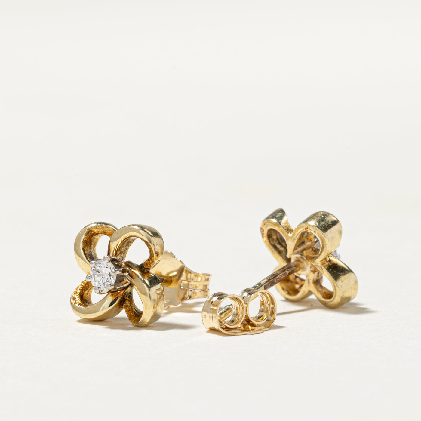 Diamond Flower Stud Earrings | 0.09ctw