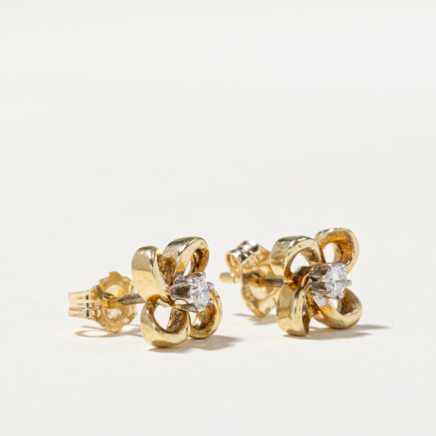 Diamond Flower Stud Earrings | 0.09ctw