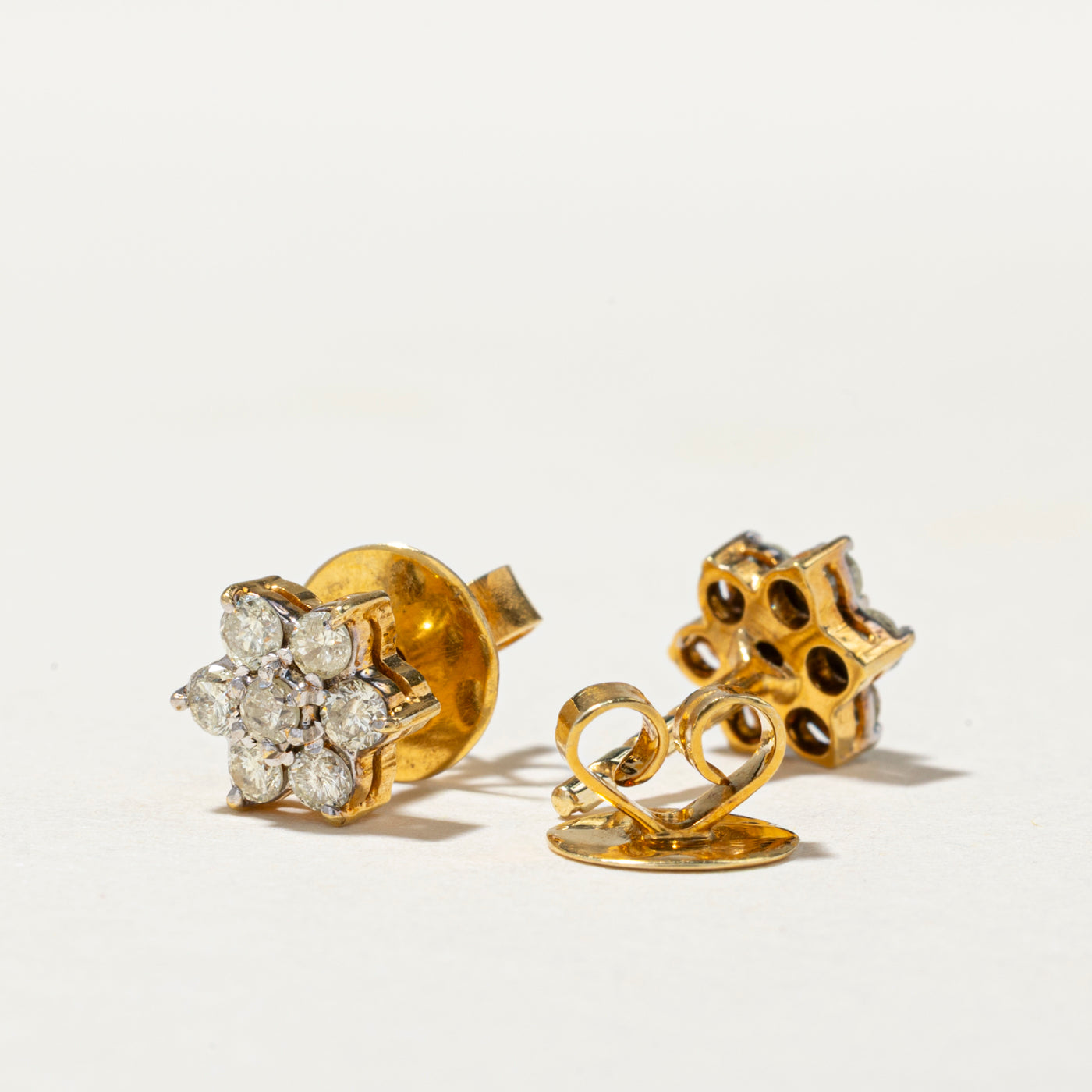 Diamond Petal Stud Earrings | 0.43ctw