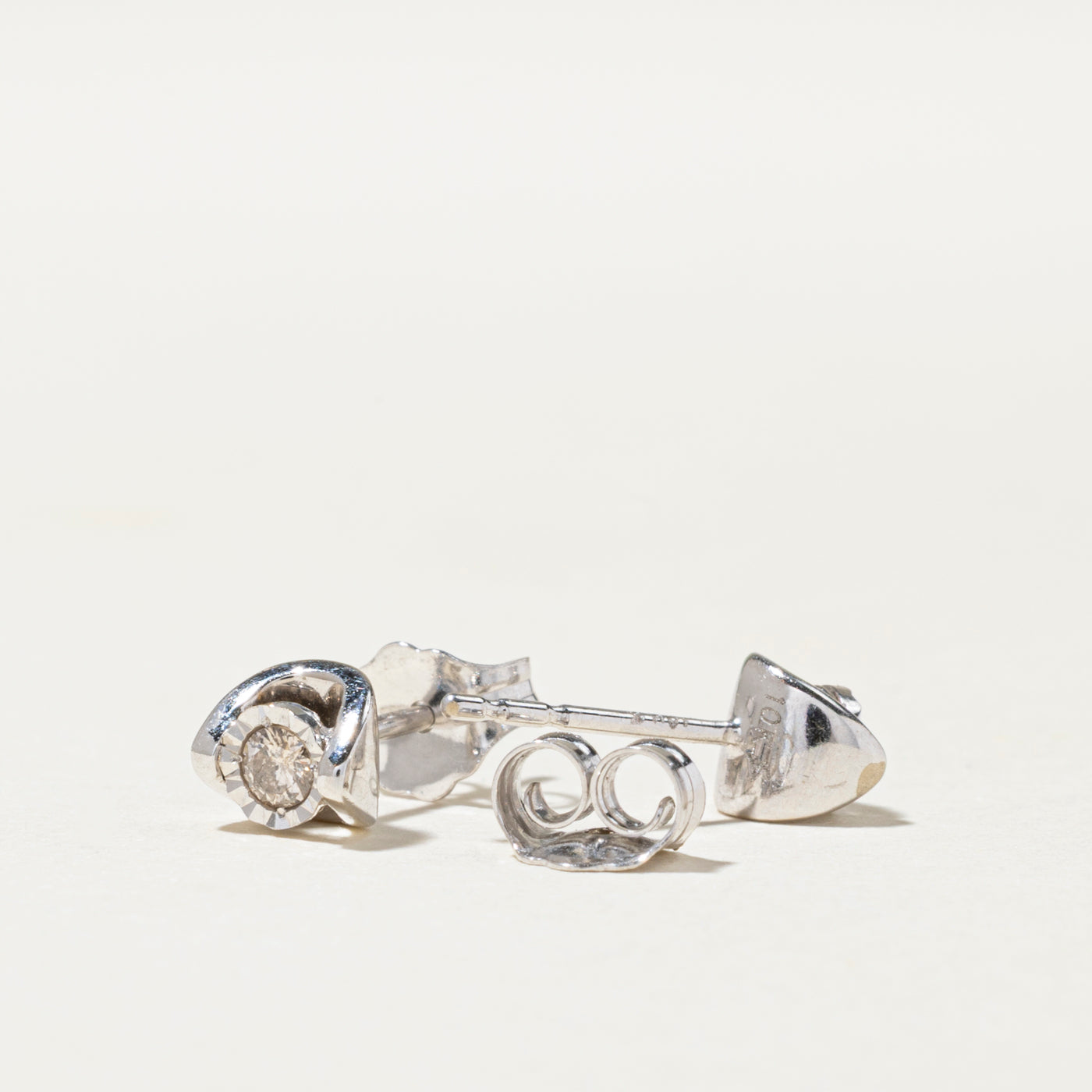 Solitaire Illusion Set Diamond Stud Earrings | 0.08ctw
