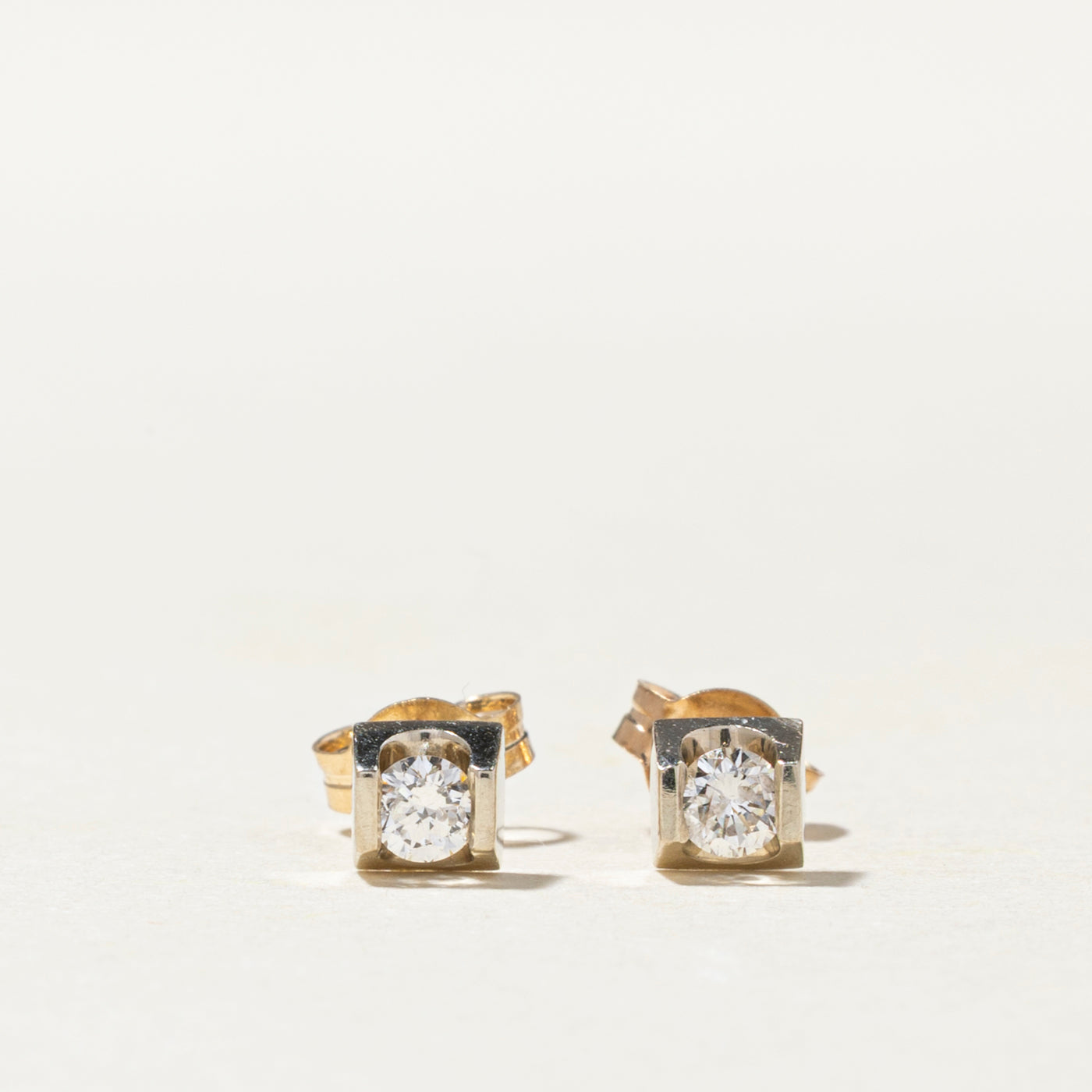 Solitaire Diamond Stud Earrings | 0.14ctw