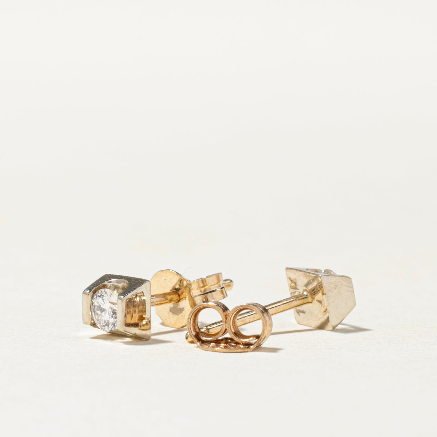 Solitaire Diamond Stud Earrings | 0.14ctw