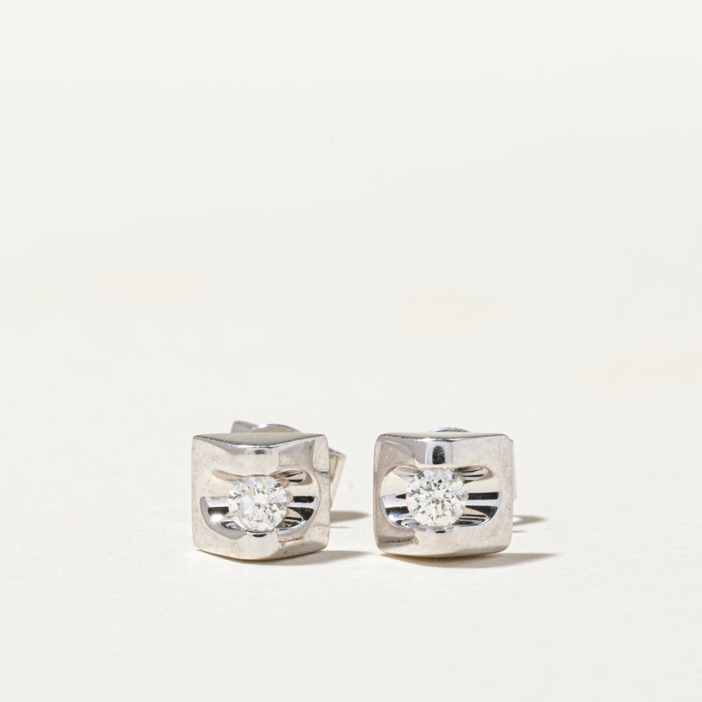 Solitaire Diamond Stud Earrings | 0.10ctw