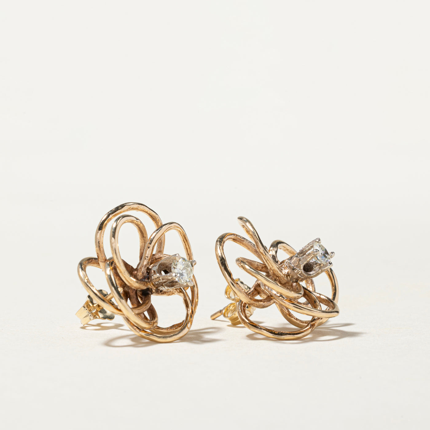 Diamond Interlocking Stud Earrings | 0.24ctw