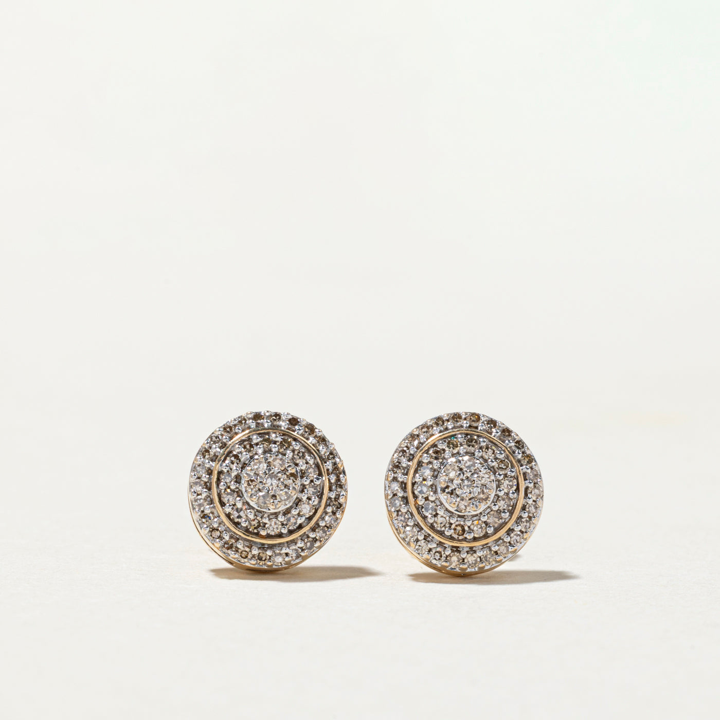 Diamond Cluster Halo Stud Earrings | 0.18ctw