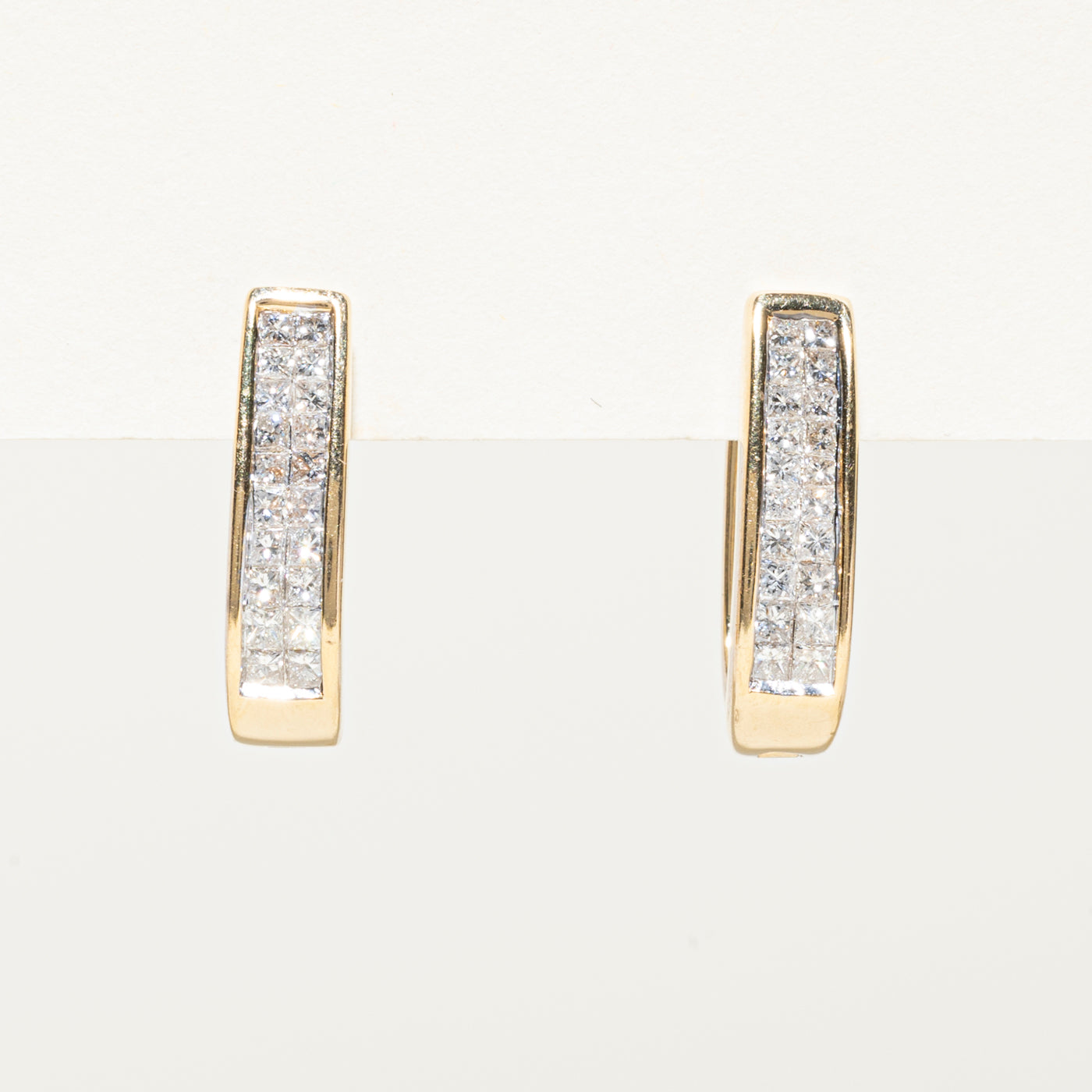 Invisible Set Diamond Hoop Earrings | 1.00ctw