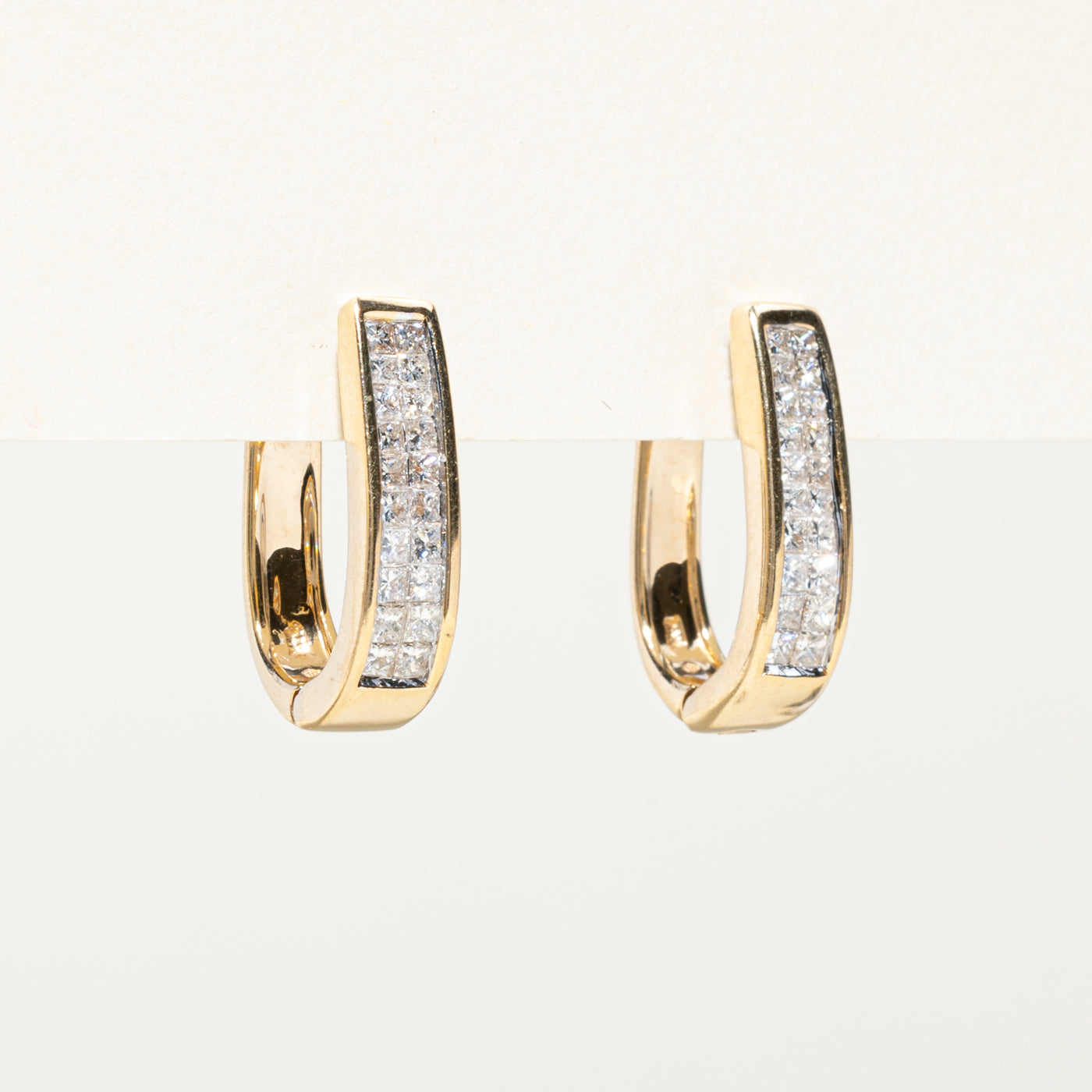 Invisible Set Diamond Hoop Earrings | 1.00ctw