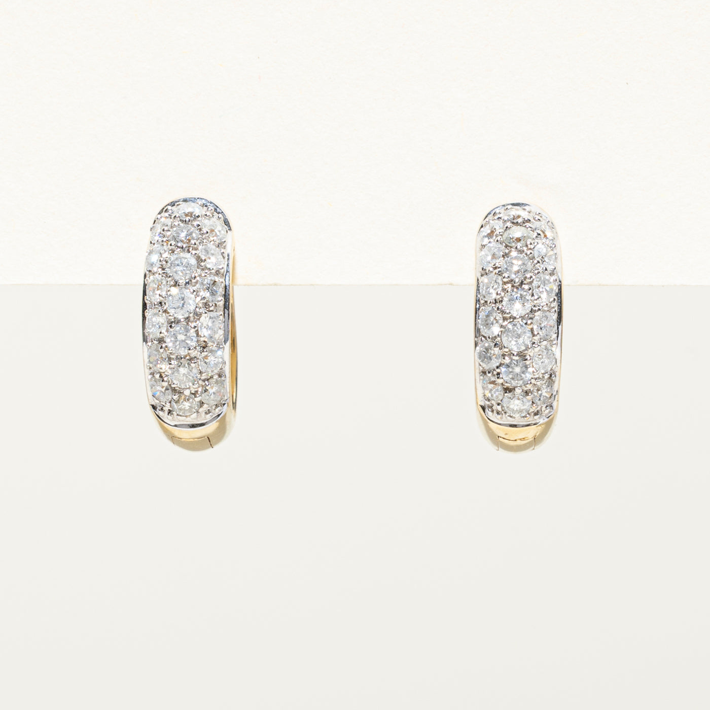 Pavé Set Diamond Hoop Earrings | 0.95ctw