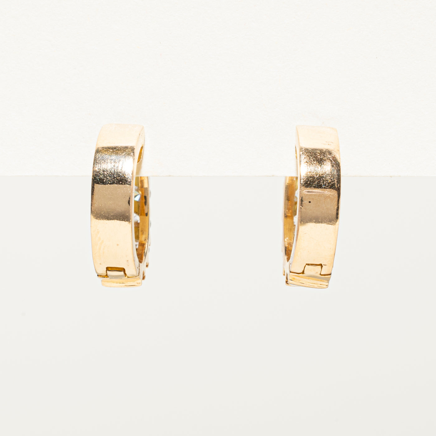 Diagonal Channel Set Diamond Hoop Earrings | 0.96ctw