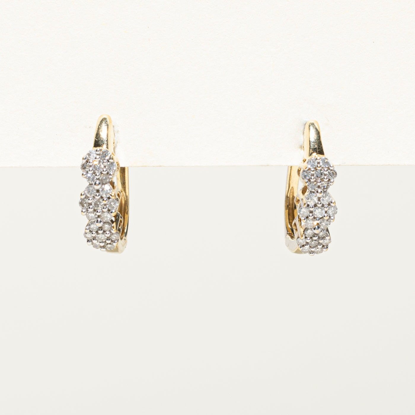 Diamond Multi Cluster Hoop Earrings | 0.25ctw