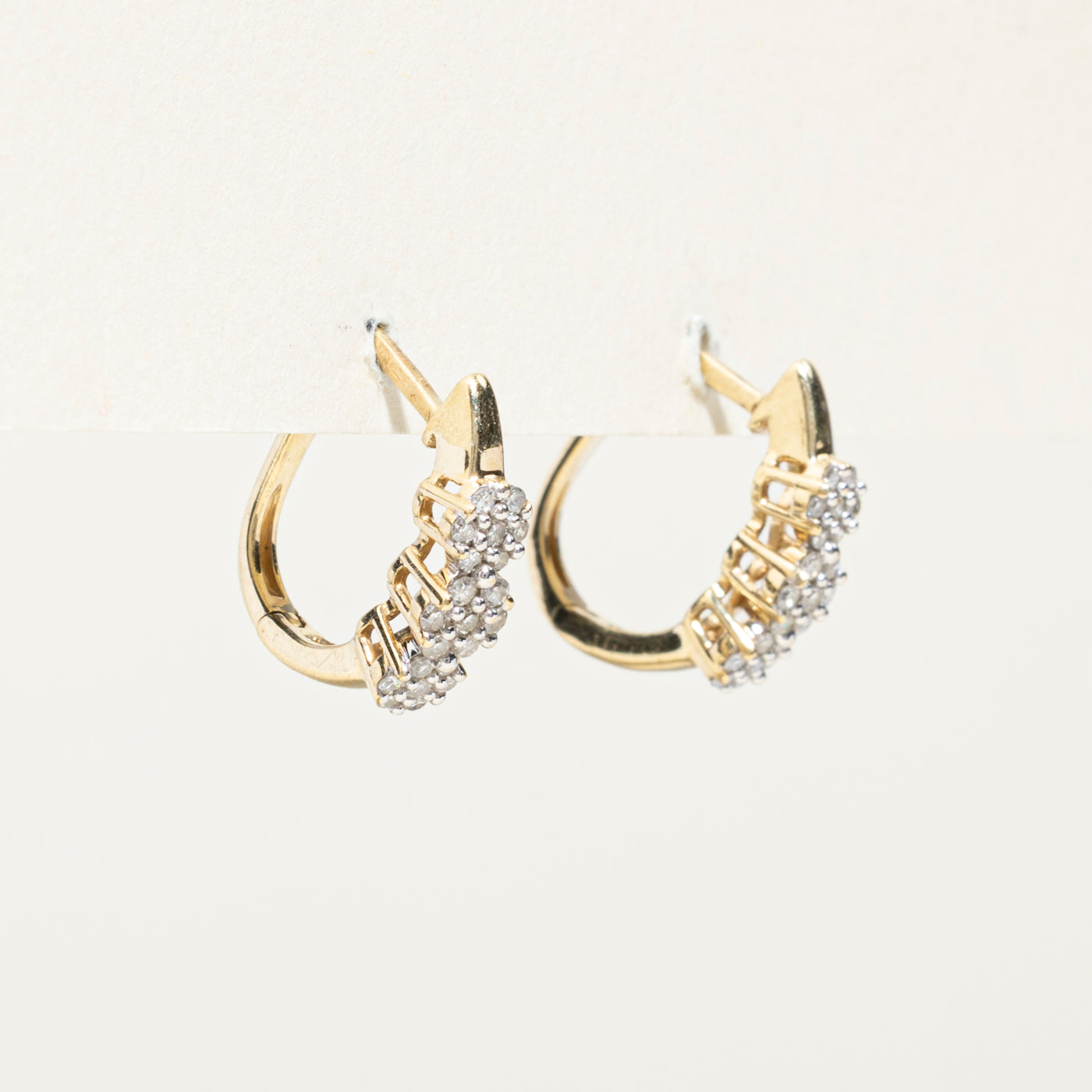 Diamond Multi Cluster Hoop Earrings | 0.25ctw