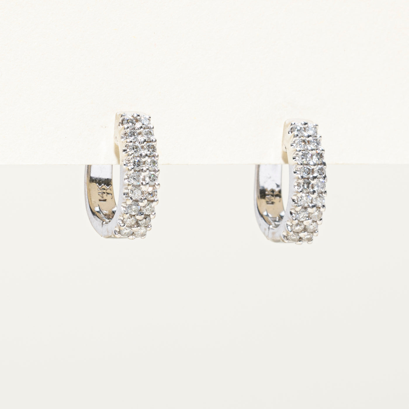 Diamond Half Huggie Earrings | 0.36ctw