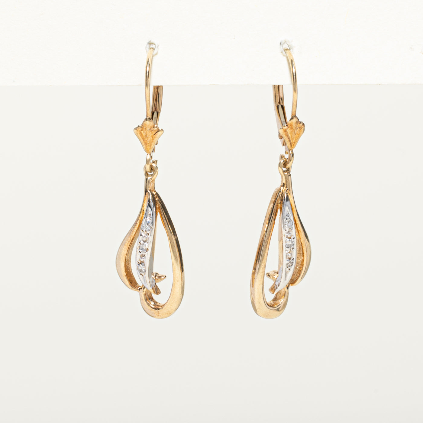 Diamond Dangling Drop Earrings | 0.04ctw