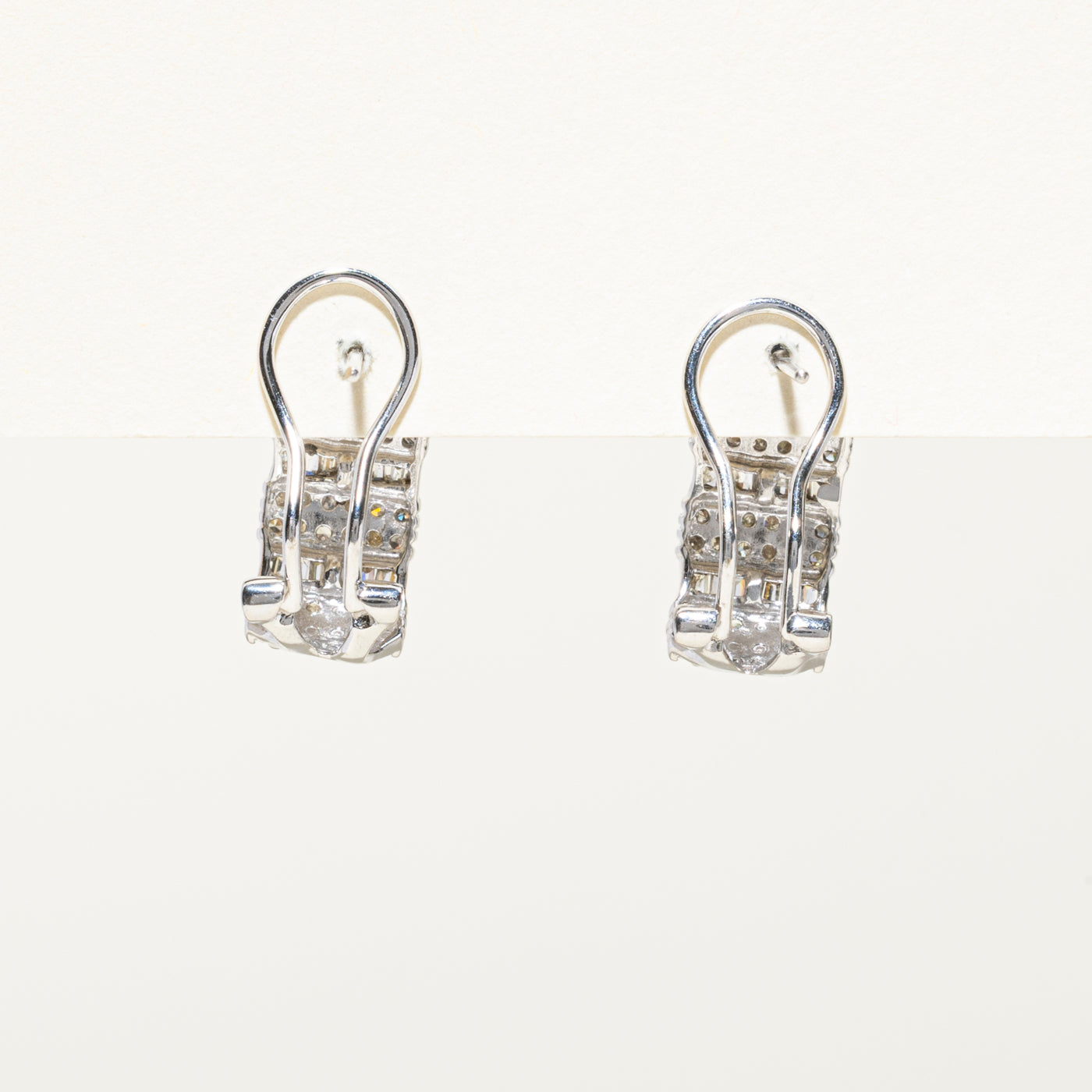 Mixed Cut Diamond Half Huggie Earrings | 0.71ctw