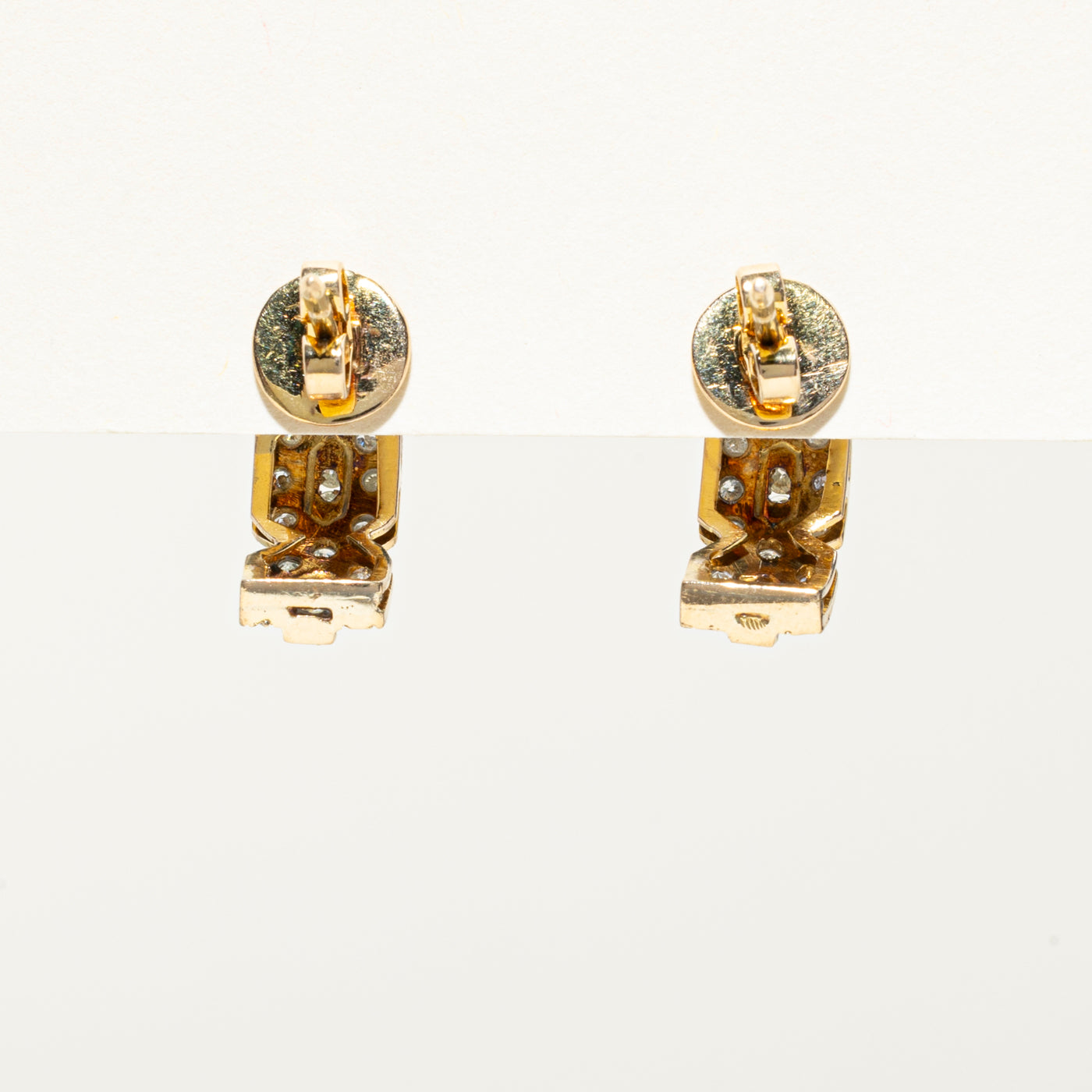 Diamond Cross Over Half Huggie Earrings | 0.52ctw