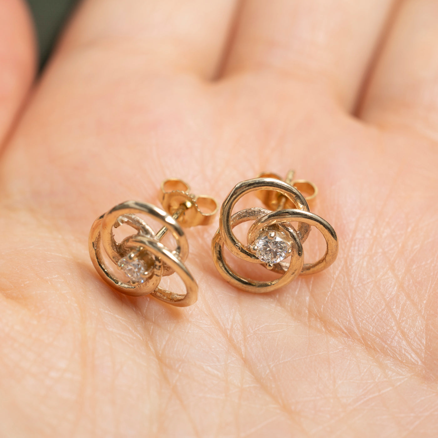 Diamond Interlocking Stud Earrings | 0.22ctw