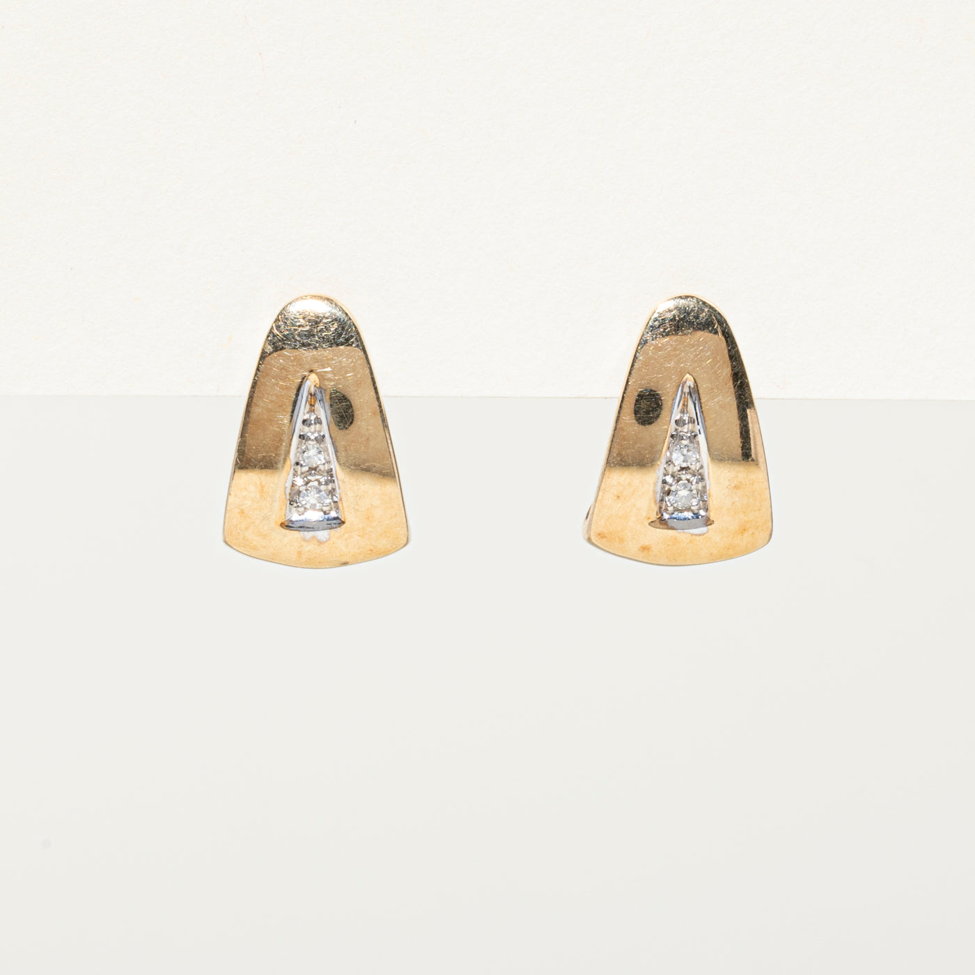 Diamond Triangle Half Huggie Earrings | 0.05ctw