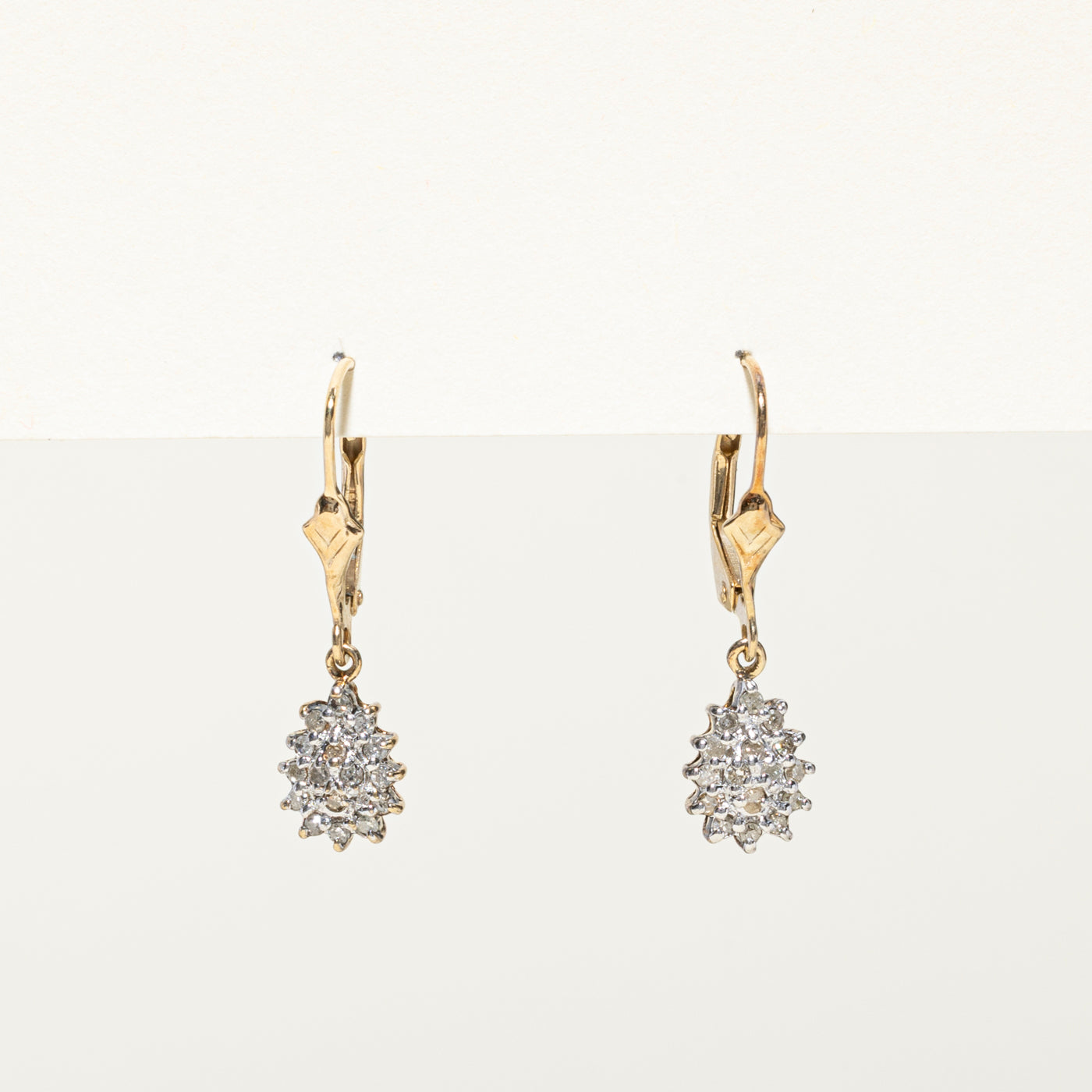Diamond Cluster Petal Drop Earrings | 0.16ctw