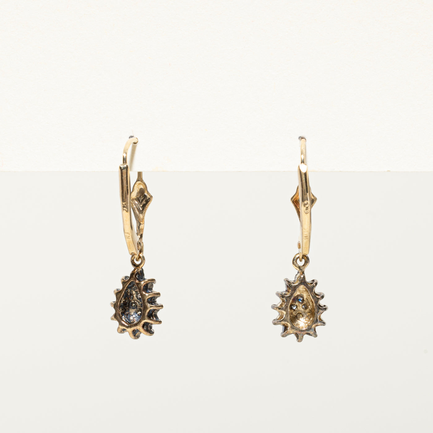 Diamond Cluster Petal Drop Earrings | 0.16ctw