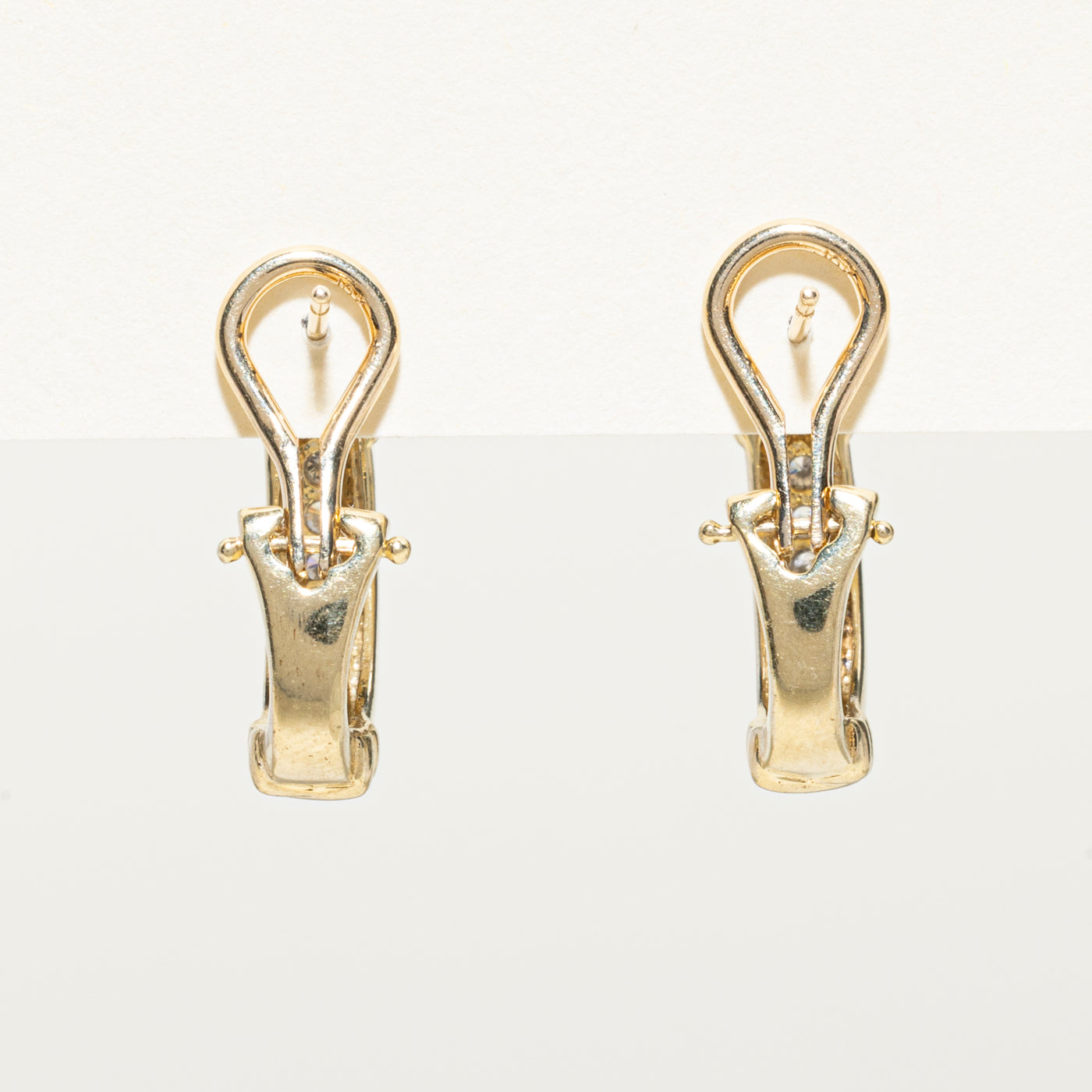 Channel Set Diamond Half Huggie Earrings | 0.44ctw