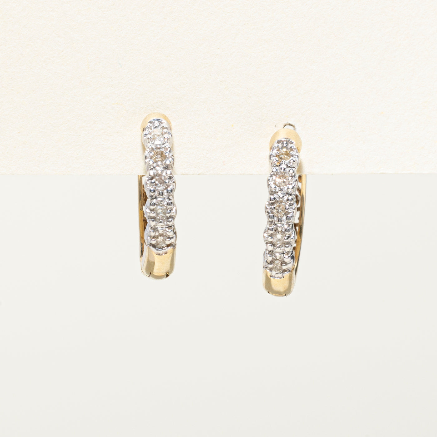 Illusion Set Diamond Hoop Earrings | 0.08ctw