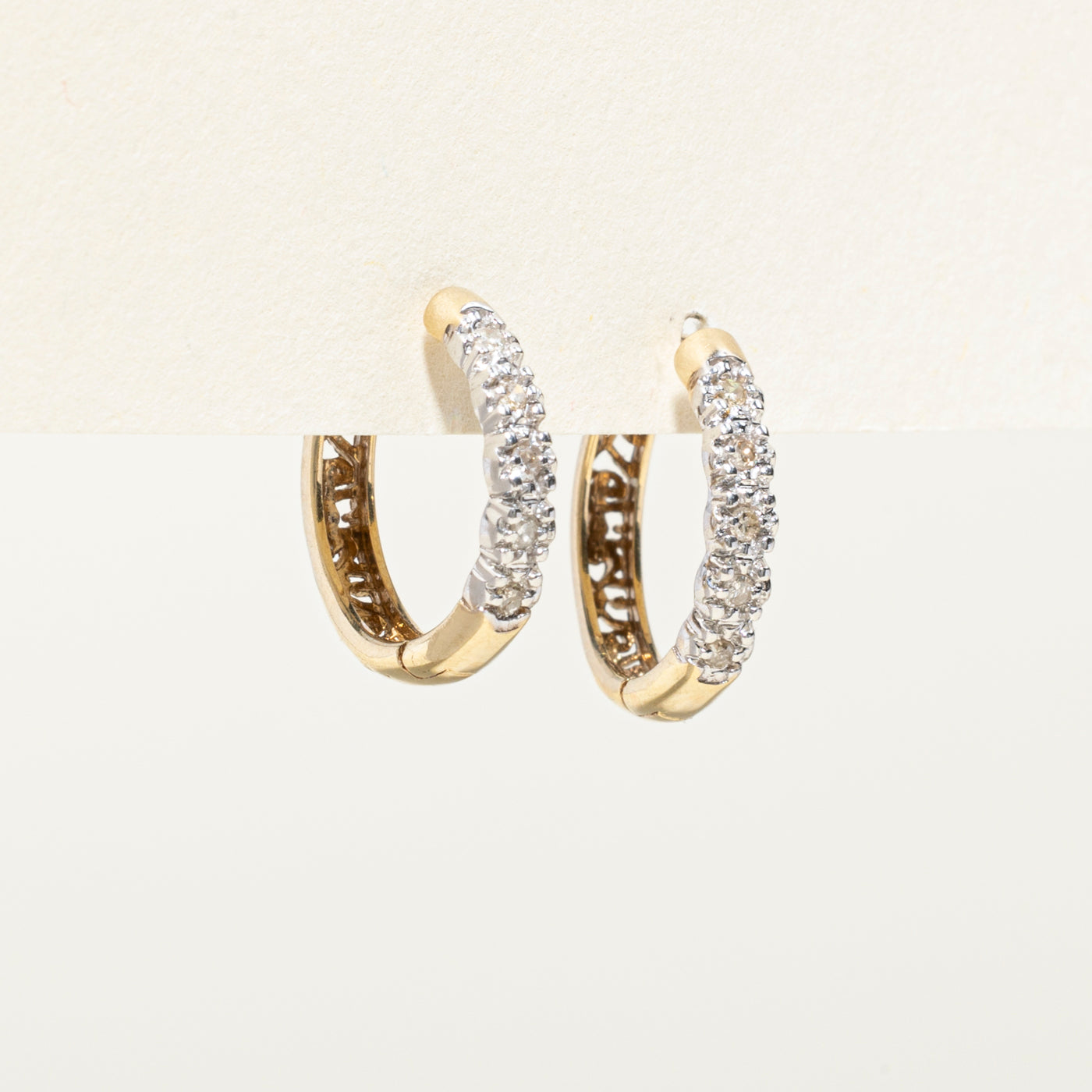 Illusion Set Diamond Hoop Earrings | 0.08ctw