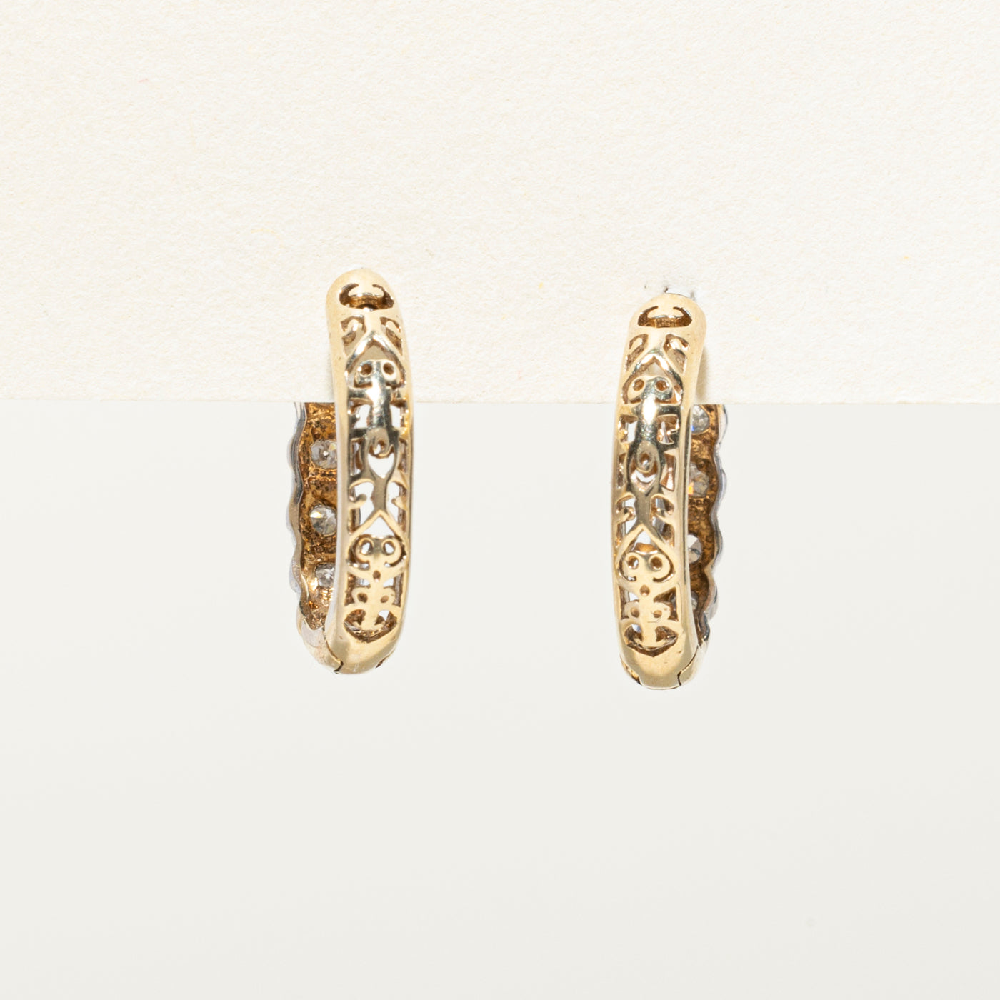 Illusion Set Diamond Hoop Earrings | 0.08ctw